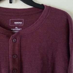 NWT XL Sonoma Mens Knit Henley Shirt